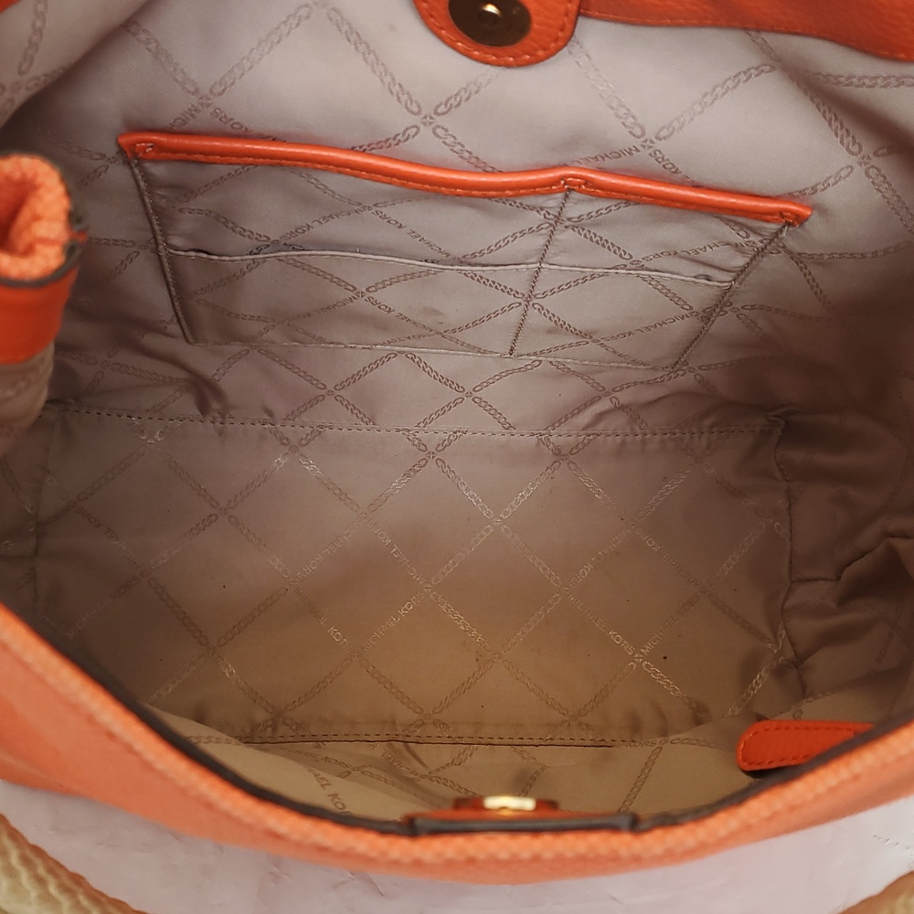 Michael Kors Amy Large Rope Shoulder Bag – Orange & Gold – Coastal Chic - GUC - Picture 4 of 5